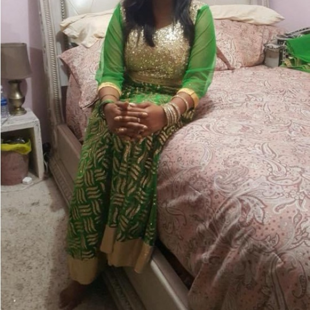 Green Indian outfit worn 2 times